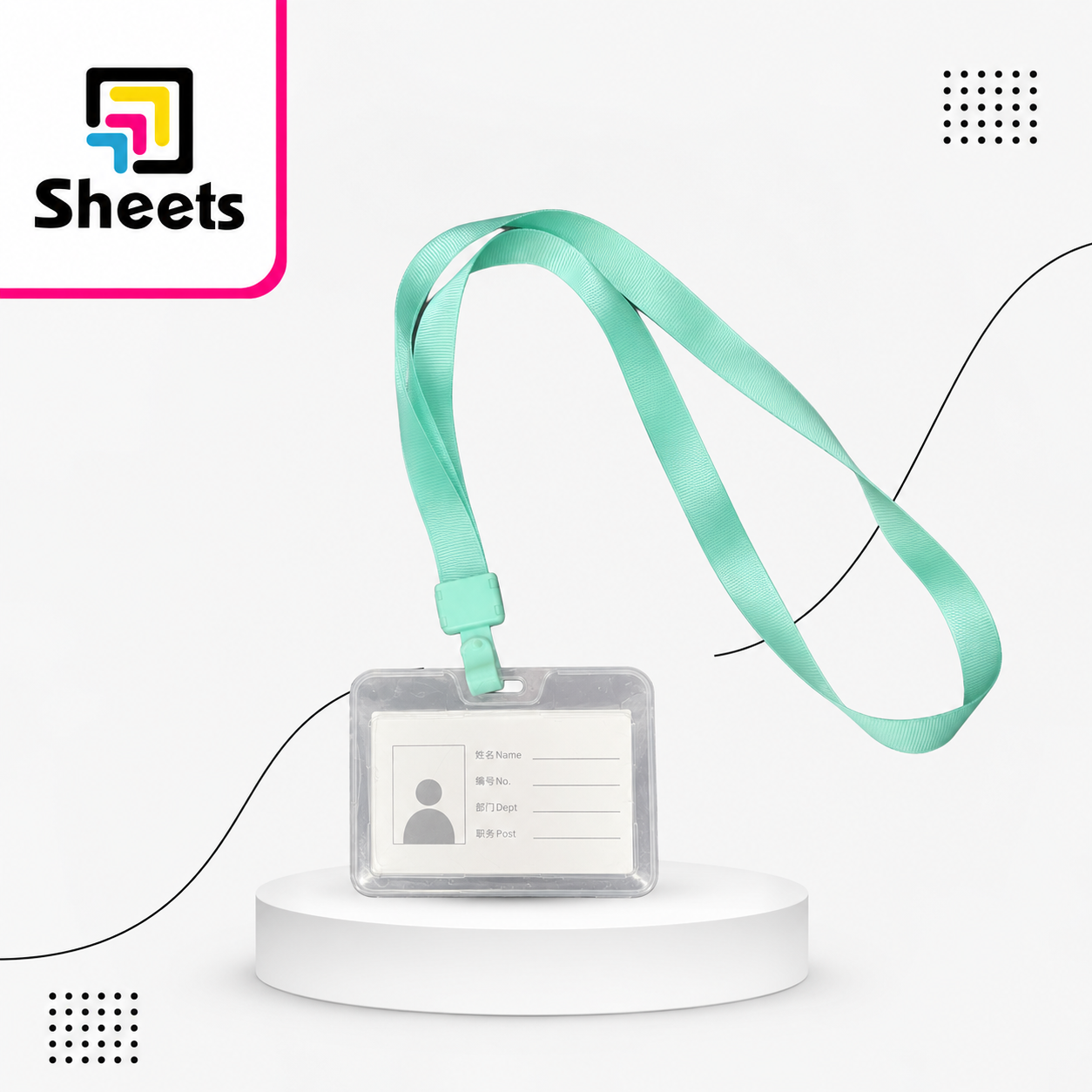 5848 - ( كود 6972854796764 ) - ( القسم ادوات مكتبية ) - ( الصنف DL ID Card شفاف ) سعر البيع 40 DL Horizontal ID Card Holder – Mint Green - Image 1