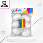 WKW Foam Eggs Craft Set with Coloring Pens – White