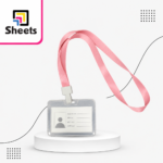 ZPAI Horizontal Transparent ID Card Holder – Peach Pink