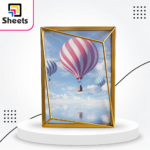 Modern Geometric Metal Photo Frame – Gold