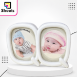 Twin Kids Photo Frame – Double Oval White Design