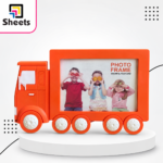Kids Train-Shaped Photo Frame – Orange