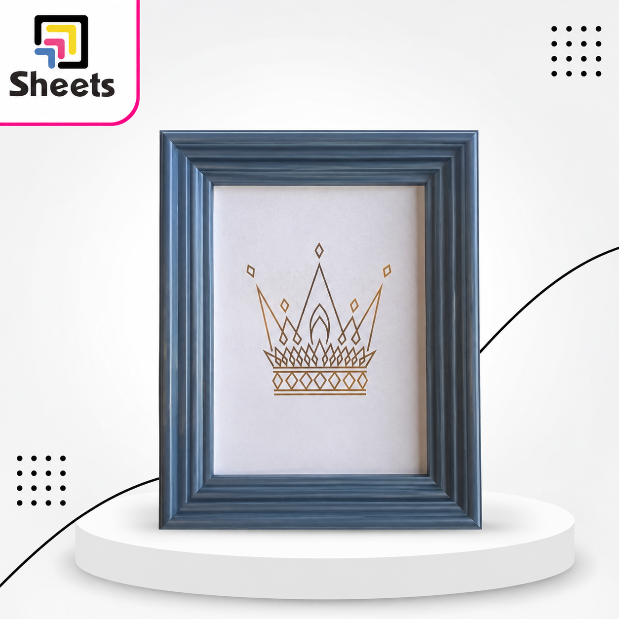 8487 - ( كود 8487 ) - ( القسم Gift Shop ) - ( الصنف Deep Frame خشب -307 ) سعر البيع 280 (3) Deep Wooden Photo Frame – (Blue) - Image 1