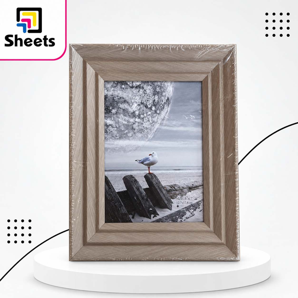 8487 - ( كود 8487 ) - ( القسم Gift Shop ) - ( الصنف Deep Frame خشب -307 ) سعر البيع 280 Deep Wooden Photo Frame – 5×7 Inches - Image 1