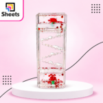 Red Rose Liquid Motion Decoration – Clear & White