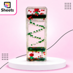 Red Rose Liquid Motion Decoration – Clear & Green