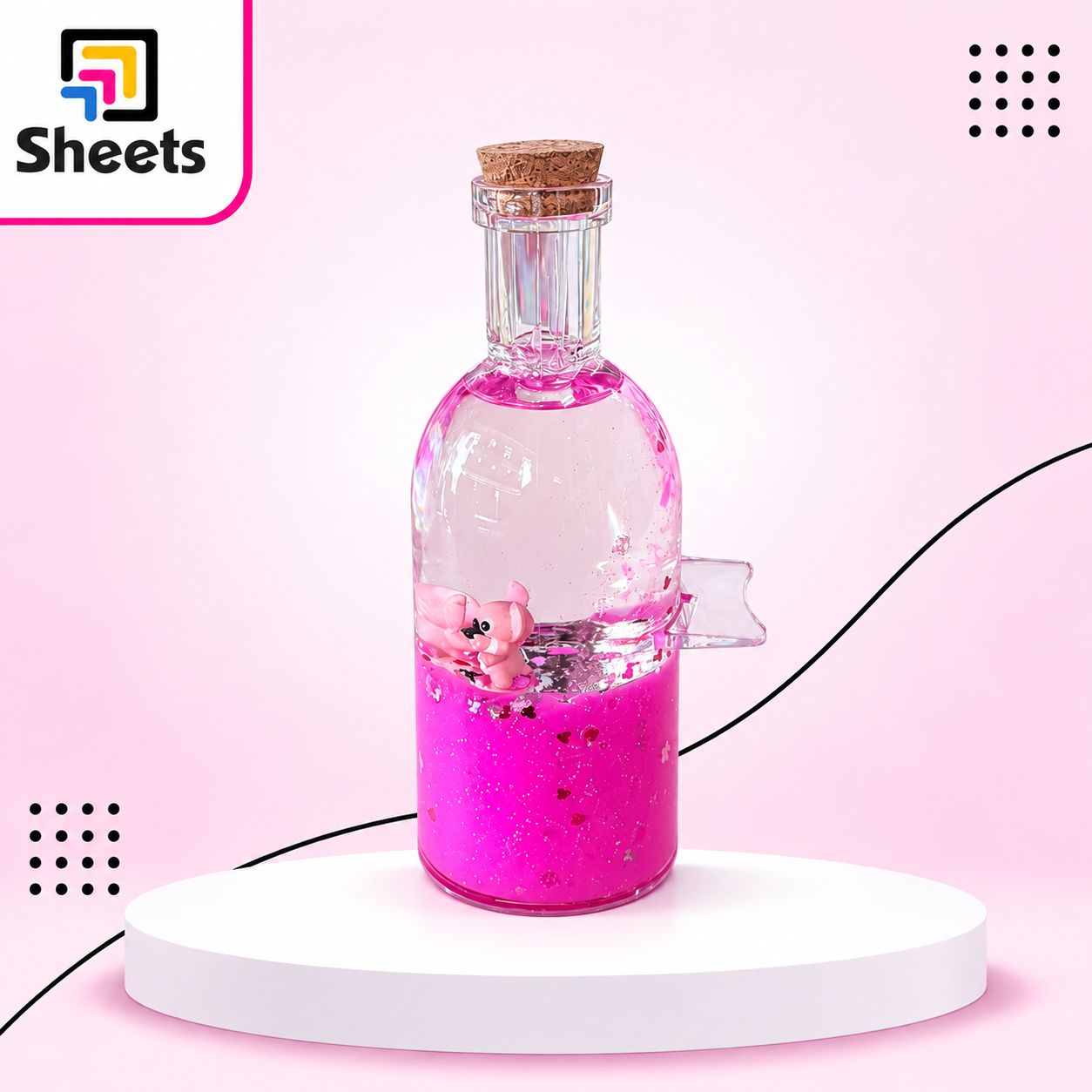 8508 - ( كود 8508 ) - ( القسم Gift Shop ) - ( الصنف Glass Water Decore-5 ) سعر البيع 275 Glass Water Decor – Pink - Image 1