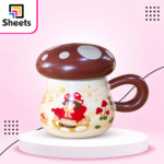 Porcelain Mushroom Mug – Beige & Brown