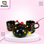 Porcelain Tea Set – Black with Colorful Dots