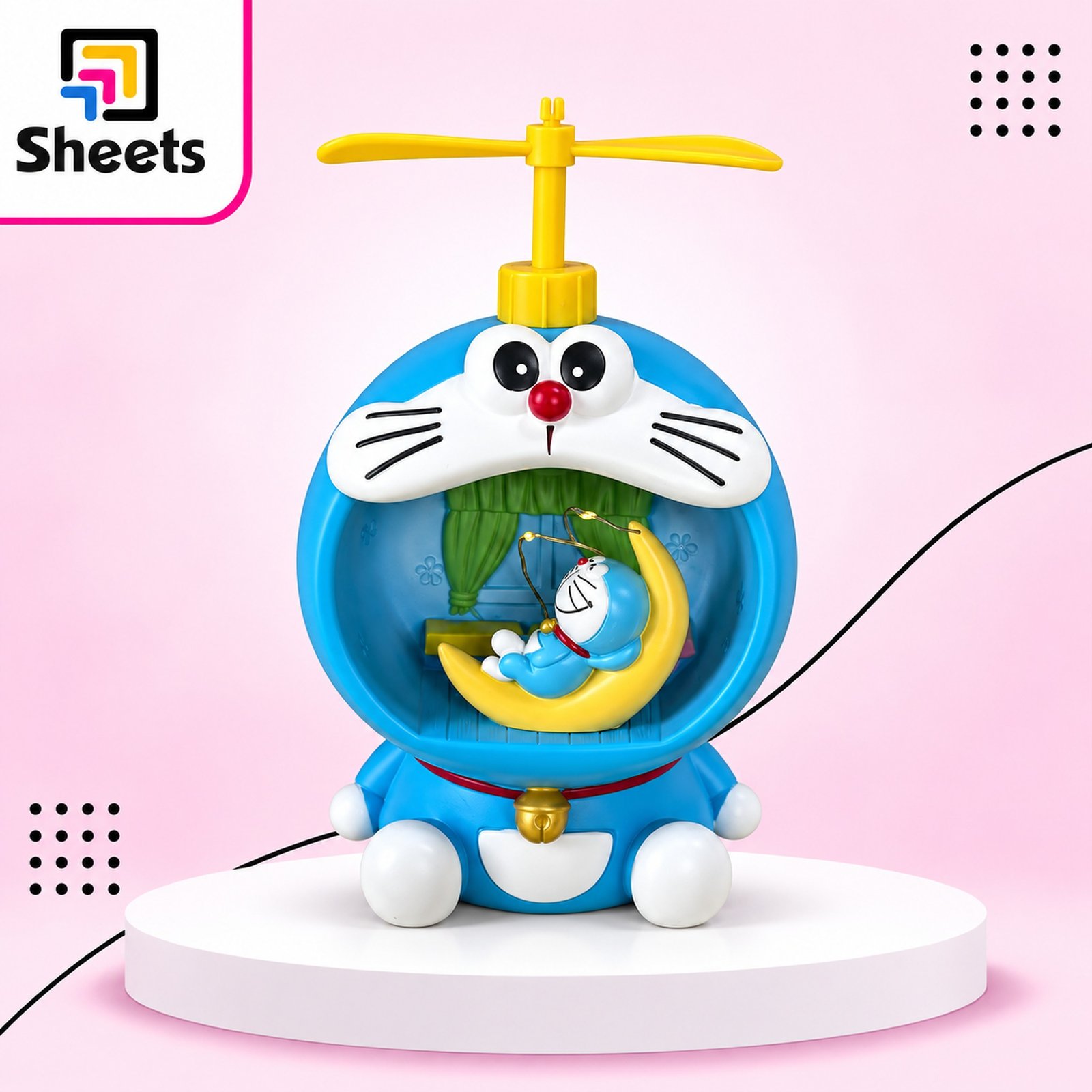 8589 - ( كود 8589 ) - ( القسم Gift Shop ) - ( الصنف Plain Lamp حصالة ) سعر البيع 235 (2) Cat-Shaped Lamp-Built In Saving Box – Blue - Image 1