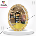 Electric Magic Resin Mirror Photo Frame – Oval Bubble Design (Transparent Gold)