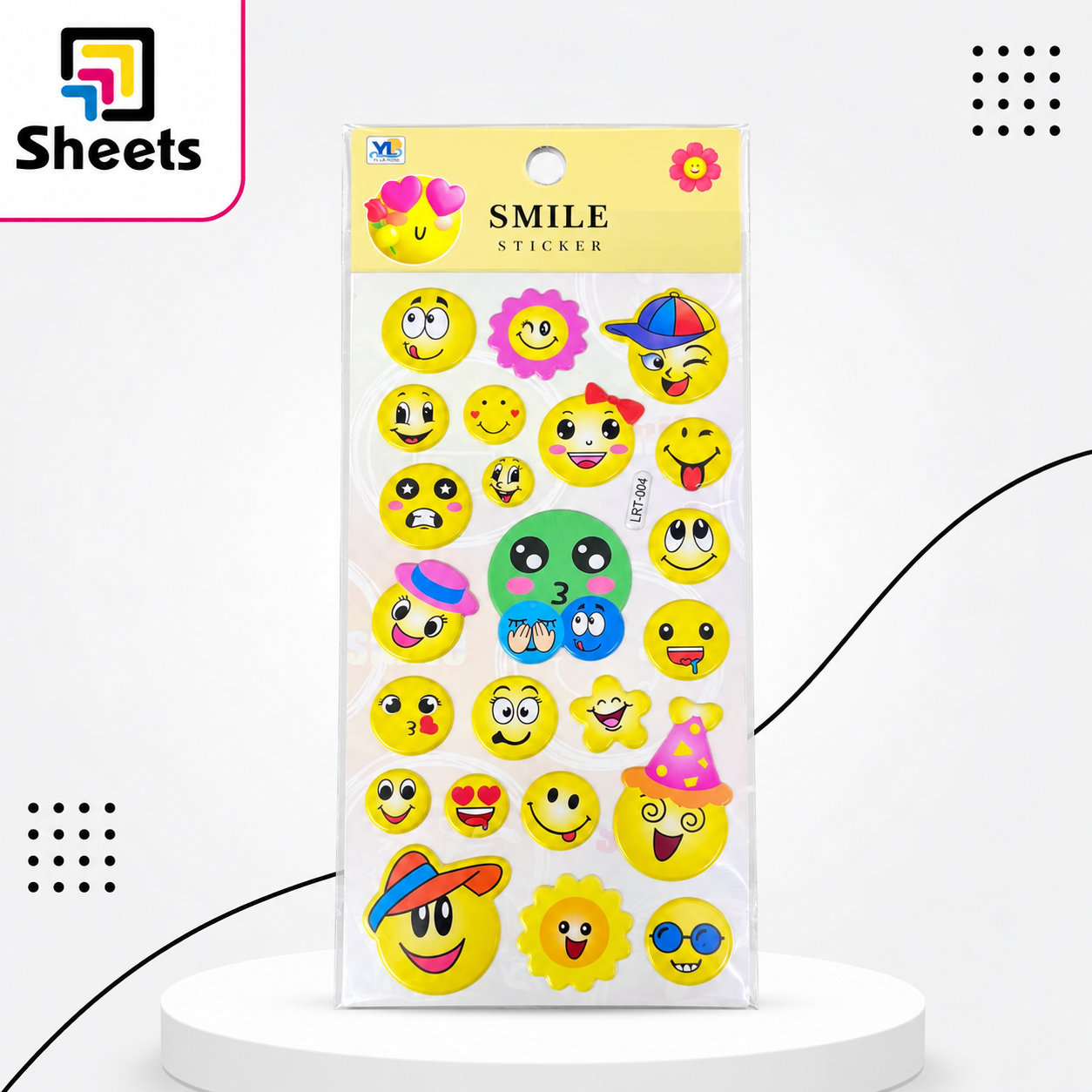 9409 - ( كود 6935306812818 ) - ( القسم ادوات مكتبية ) - ( الصنف Smile LRT Sticker ) سعر البيع 20 (2) Smile LRT Stickers – Colorful Emoji Designs - Image 1