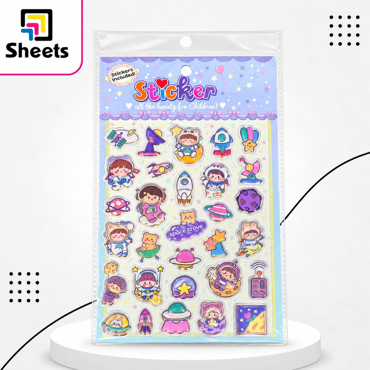 9411 - ( كود 6987687623934 ) - ( القسم ادوات مكتبية ) - ( الصنف LTD Sticker ) سعر البيع 20 (2) LTD Space Girl Stickers - Image 1