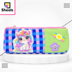 Unicorn Fabric Pencil Case– Blue, Pink & Green