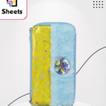 Stitch Fabric Pencil Case – 2 Zippers with Pocket