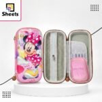 Wide 3D Minnie Mouse Pencil Case – Pink