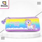 My Little Pony Rainbow Fabric Pencil Case with 2 Zippers – Purple