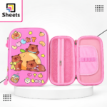 Wide Bear Character Pencil Case – Pink