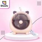 Cooling Fan – Salmon Pink Cat Design