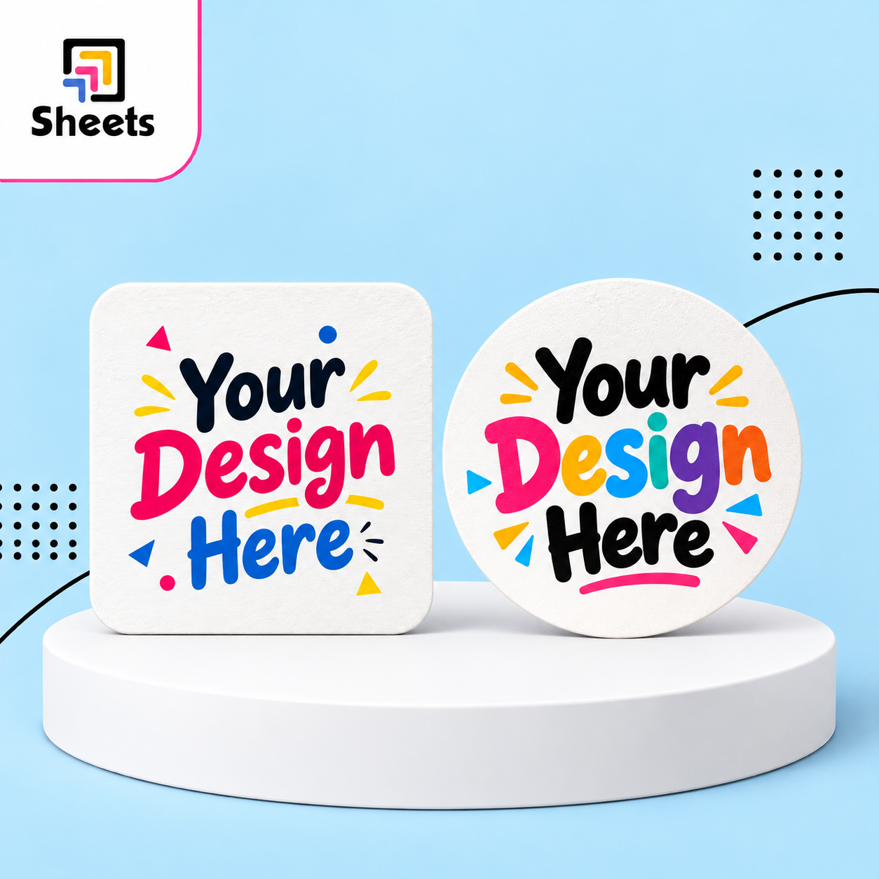 Custom square and round coasters Wooden Coaster - Image 1