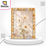 Electric Magic Resin Mirror Photo Frame – Rectangular Gold Bubble Design - Image 2