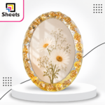 Electric Magic Resin Mirror Photo Frame – Oval Bubble Design (Transparent Gold) - Image 2
