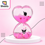 Kuromi Double Heart Liquid Motion Decoration – Pink